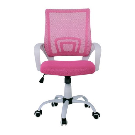 BF2101-S (with relax) Office Chair White Steel Base/Pink Mesh