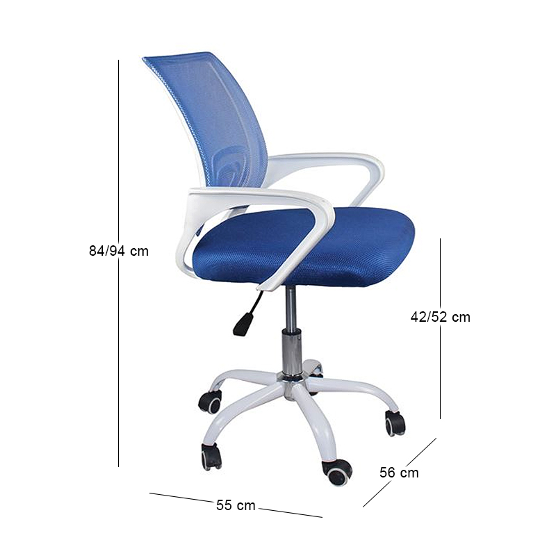 BF2101-SC (without relax) Office Chair White/Mesh Blue