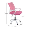 BF2101-SC (without relax) Office Chair White/Mesh Pink