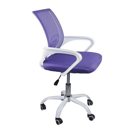 Καρέκλα γραφείου BF2101-SW ύφασμα Mesh χρώμα μωβ - λευκό 57x53x90-100εκ.