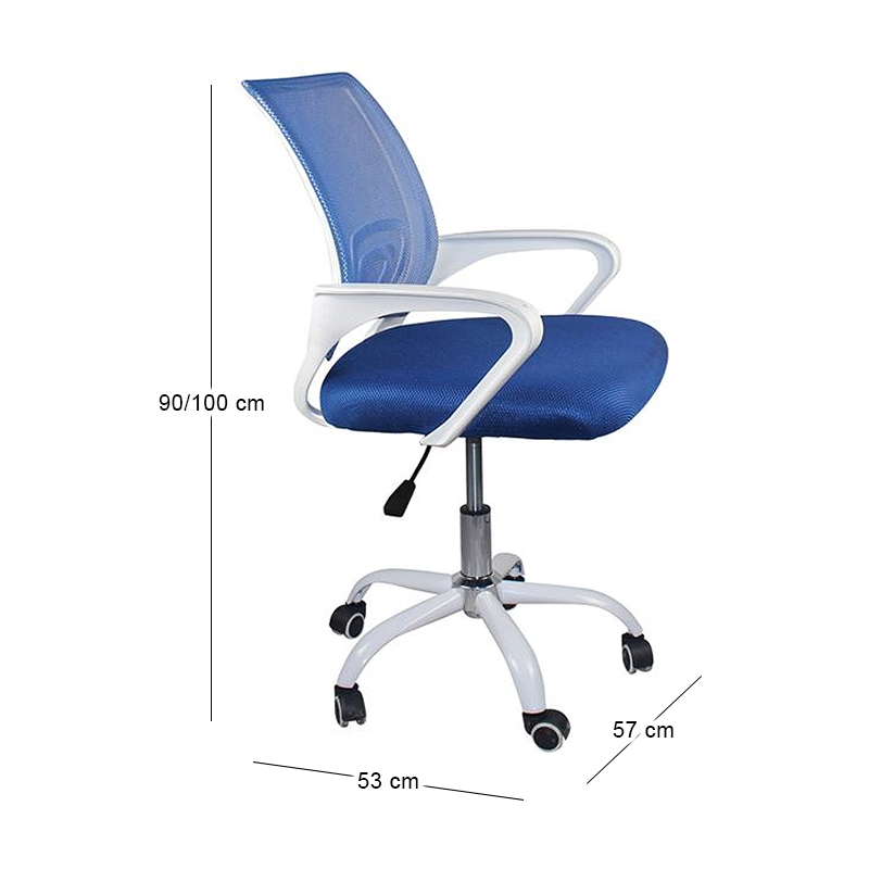 BF2101-SW (with relax) Office Chair White/Mesh Blue