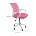 BF2101-SW (with relax) Office Chair White/Mesh Pink