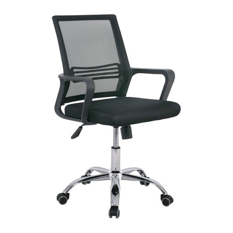 BF2110-W Office Armchair Chromed Base/Mesh Black