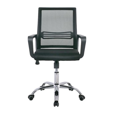 BF2110-W Office Armchair Chromed Base/Mesh Black