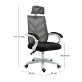 BF2985 Πολυθρόνα Γραφείου Διευθυντή Άσπρο - Mesh Μαύρο