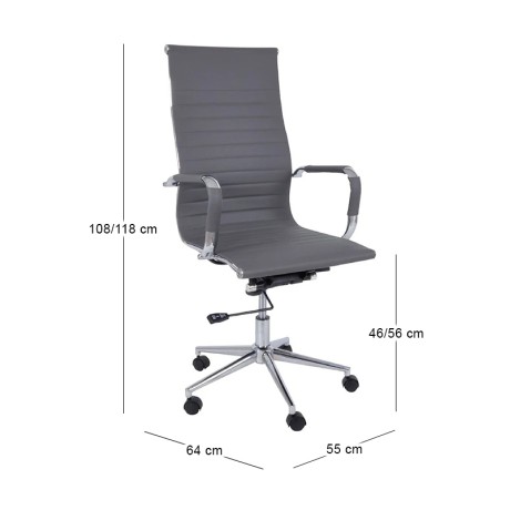 BF3300 Manager Armchair Dark Grey Pu