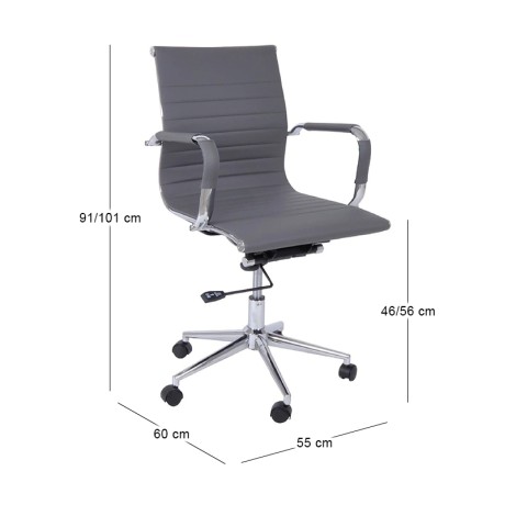 BF3301 Low Back Armchair Grey Pu