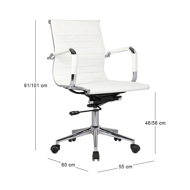 BF3301 Low Back Armchair White Pu