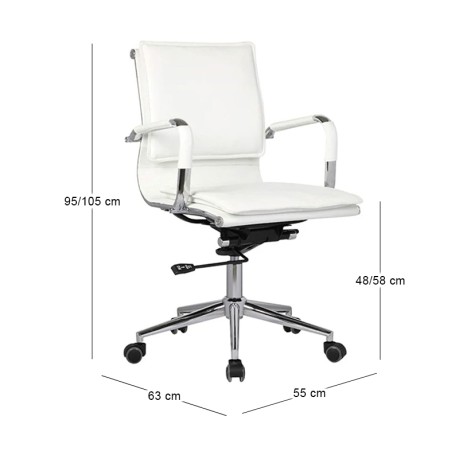 BF3601 Low Back Armchair White Pu