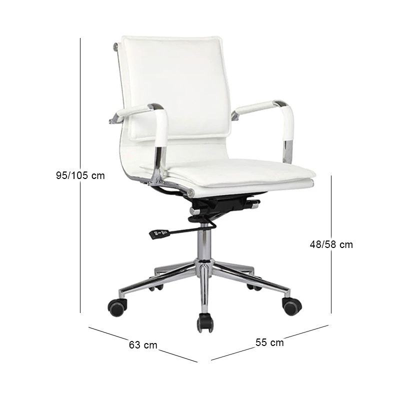 BF3601 Low Back Armchair White Pu