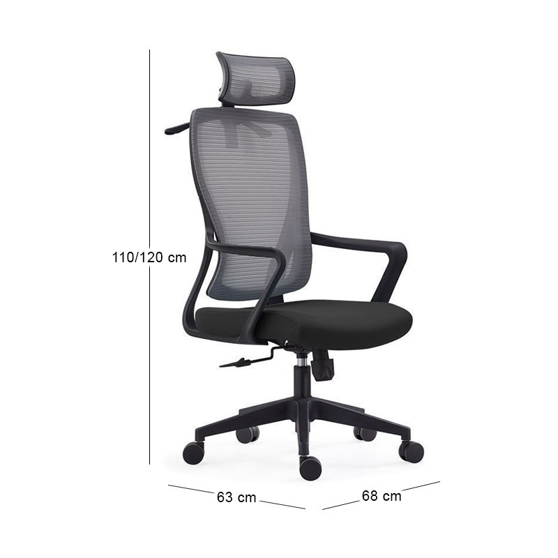 BF3850 Manager Armchair Grey Mesh/Black Fabric