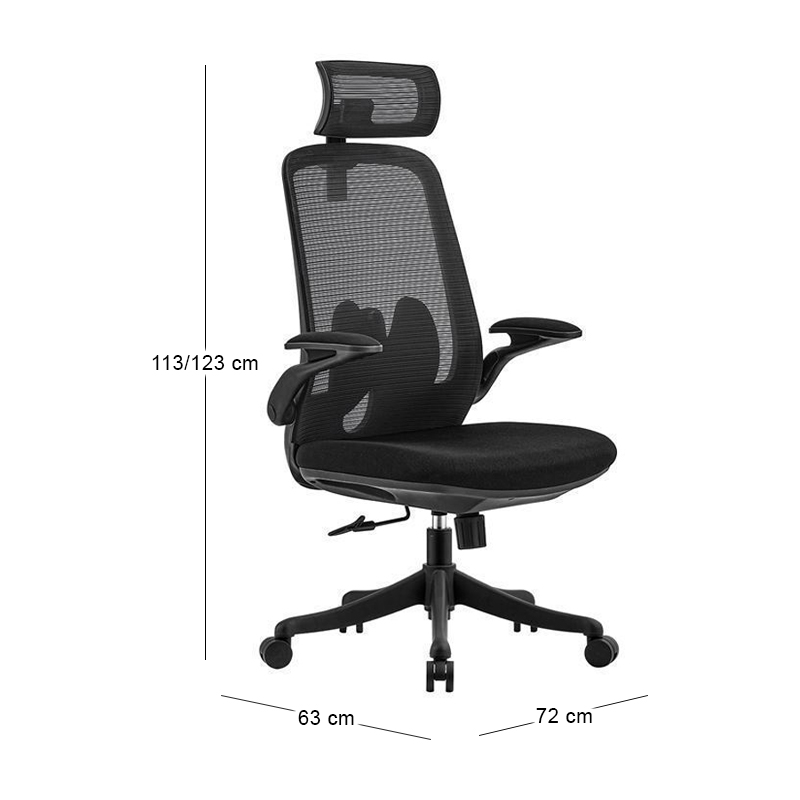 BF3950 Manager Armchair Black Mesh-Fabric