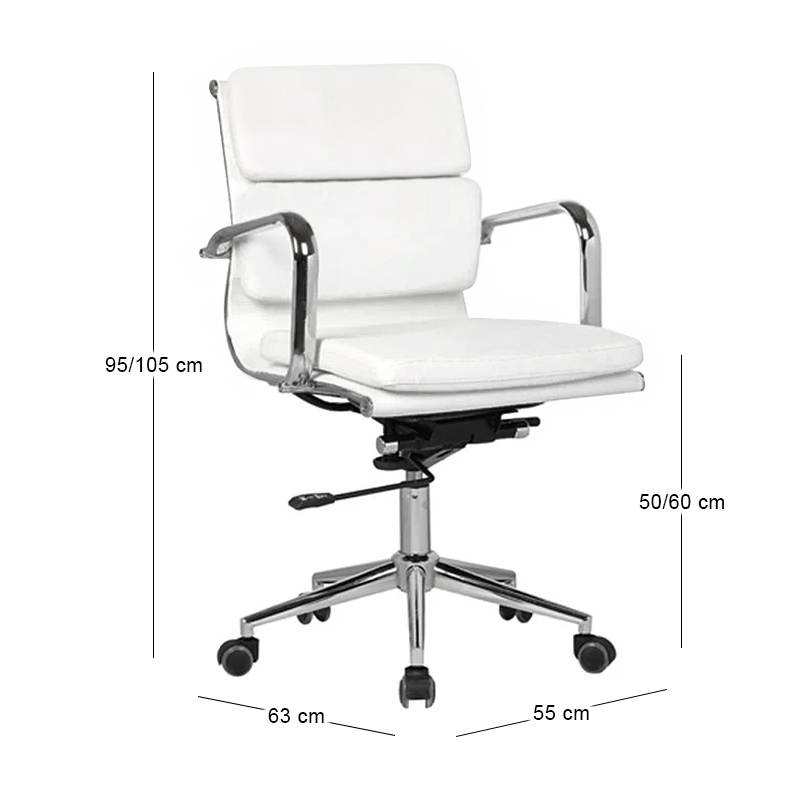 BF4801 Low Back Armchair White Pu