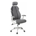 Καρέκλα διευθυντή Microfiber/τεχνόδερμα Pu χρώμα γκρι/λευκό 64x72x122/130εκ.
