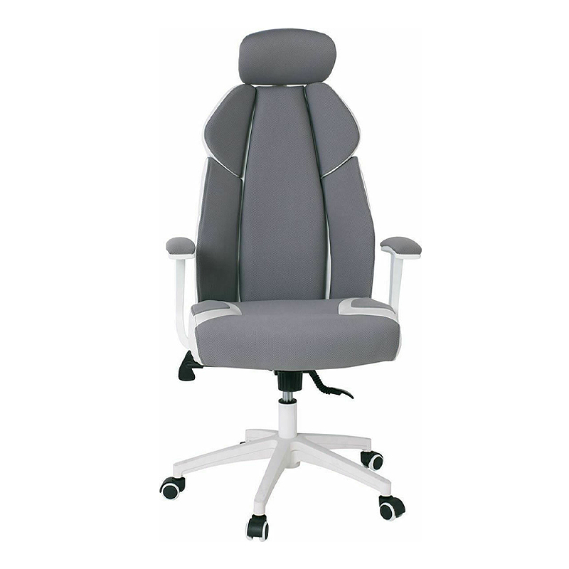 Καρέκλα διευθυντή Microfiber/τεχνόδερμα Pu χρώμα γκρι/λευκό 64x72x122/130εκ.