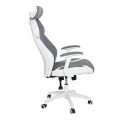 Καρέκλα διευθυντή Microfiber/τεχνόδερμα Pu χρώμα γκρι/λευκό 64x72x122/130εκ.