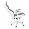 Καρέκλα διευθυντή Microfiber/τεχνόδερμα Pu χρώμα γκρι/λευκό 64x72x122/130εκ.