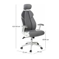 Καρέκλα διευθυντή Microfiber/τεχνόδερμα Pu χρώμα γκρι/λευκό 64x72x122/130εκ.