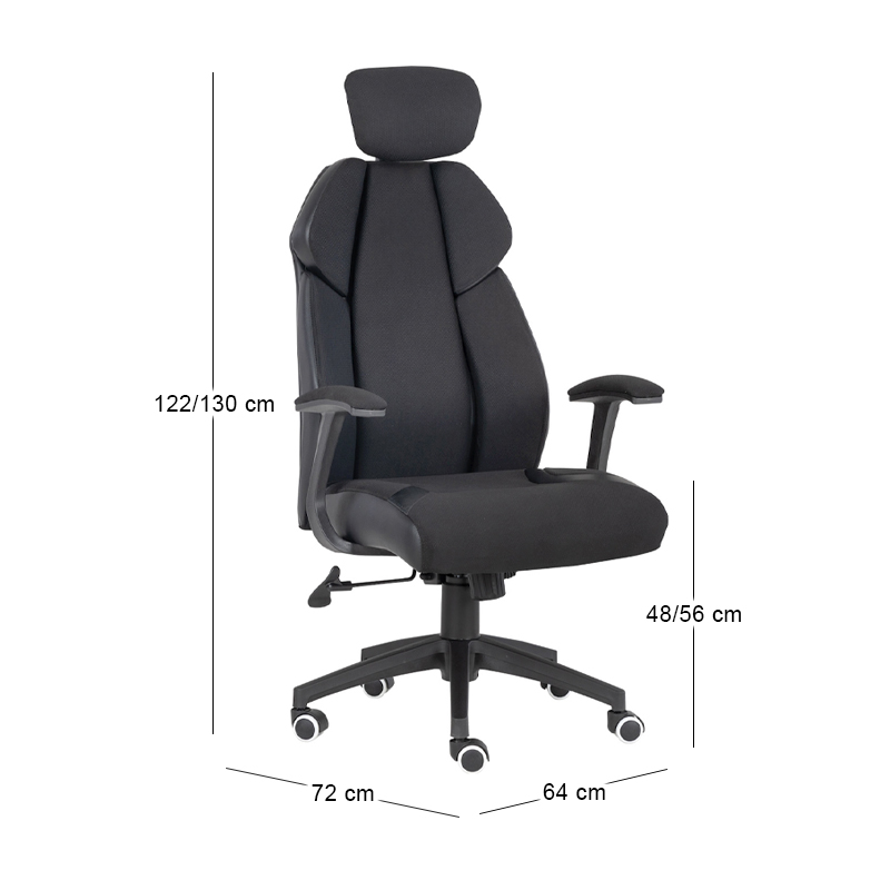 BF8300 Πολυθρόνα Γραφείου Διευθυντή Microfiber Μαύρο / PU Μαύρο