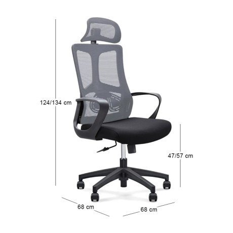 BF8600 Manager Armchair Grey Mesh/Black Fabric