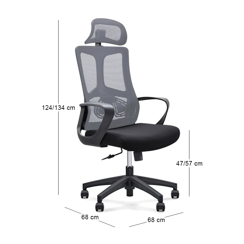BF8600 Manager Armchair Grey Mesh/Black Fabric