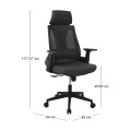 BF8750 Πολυθρόνα Γραφείου Διευθυντή Mesh Μαύρο - Ύφασμα Μαύρο