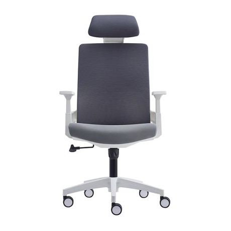 BF8900 Manager Armchair White/Mesh-Fabric Grey
