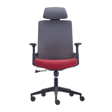 Καρέκλα γραφείου BF8900 ύφασμα mesh χρώμα γκρι - μπορντώ 64x66x116/128εκ.