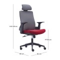 BF8900 Manager Armchair Grey Mesh/Bordeaux Fabric