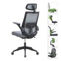 Belora Megapap office chair with Mesh fabric in grey color 63.5x62x117/127cm.