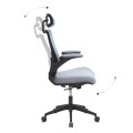 Belora Megapap office chair with Mesh fabric in grey color 63.5x62x117/127cm.