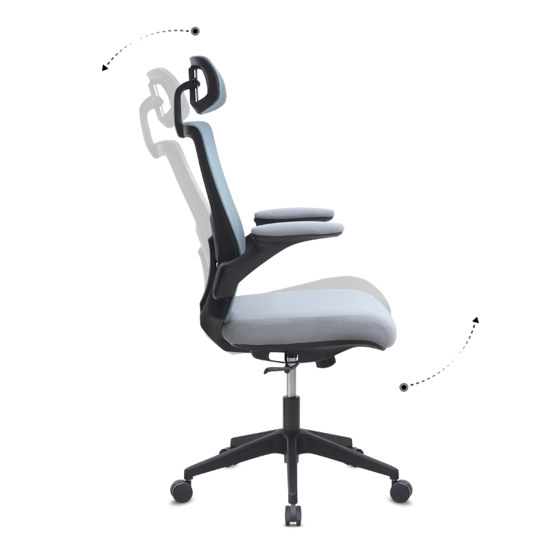 Belora Megapap office chair with Mesh fabric in grey color 63.5x62x117/127cm.