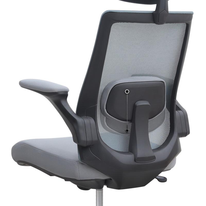 Belora Megapap office chair with Mesh fabric in grey color 63.5x62x117/127cm.