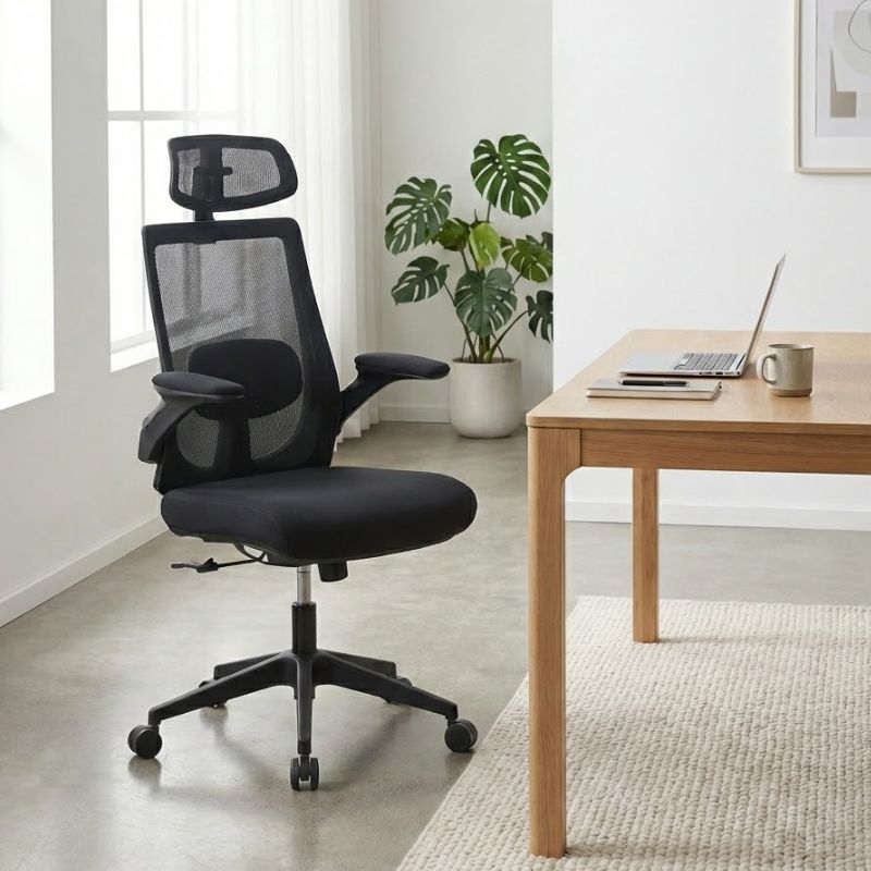 Belora Megapap office chair with Mesh fabric in black color 63.5x62x117/127cm.