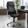 Gustavo Megapap office chair with PU leather in black color 69x65x116/126cm.