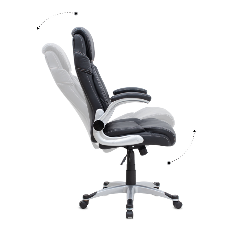 Gustavo Megapap office chair with PU leather in black color 69x65x116/126cm.