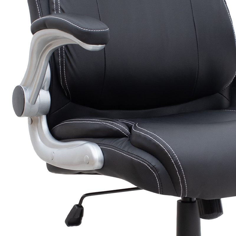 Gustavo Megapap office chair with PU leather in black color 69x65x116/126cm.