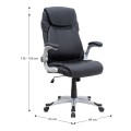 Gustavo Megapap office chair with PU leather in black color 69x65x116/126cm.