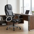 Luca Megapap office chair PU leather in black color 65x60x118/128cm.