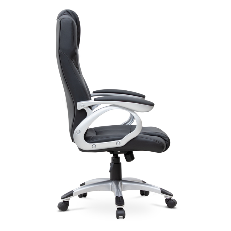 Luca Megapap office chair PU leather in black color 65x60x118/128cm.