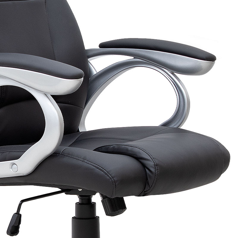 Luca Megapap office chair PU leather in black color 65x60x118/128cm.