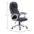 Luca Megapap office chair PU leather in black color 65x60x118/128cm.