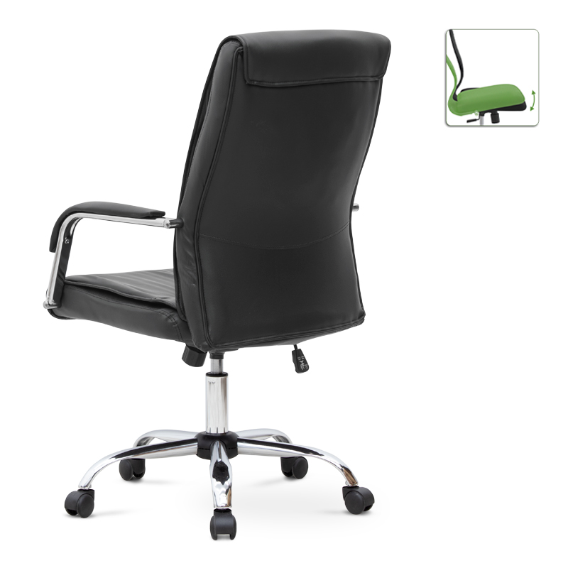 Matteo Megapap office chair PU leather in black color 60x66x105/115cm.