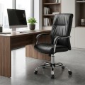 Matteo Megapap office chair PU leather in black color 60x66x105/115cm.