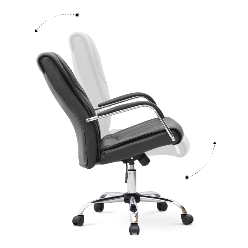 Matteo Megapap office chair PU leather in black color 60x66x105/115cm.