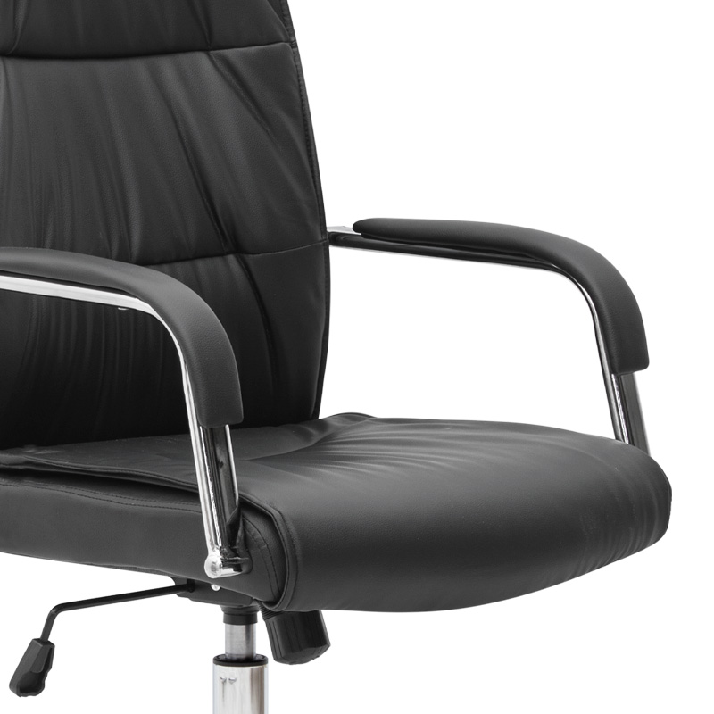 Matteo Megapap office chair PU leather in black color 60x66x105/115cm.