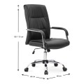 Matteo Megapap office chair PU leather in black color 60x66x105/115cm.