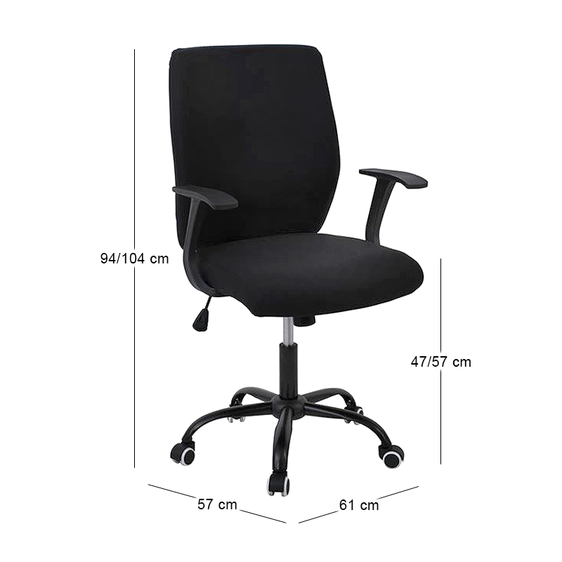 BF3900 Office Armchair Black/Black Fabric