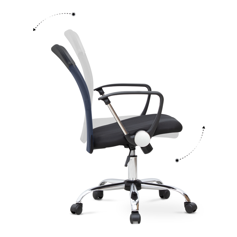 Franco Megapap office chair with Mesh fabric in grey - black color 59x57x95/105cm.