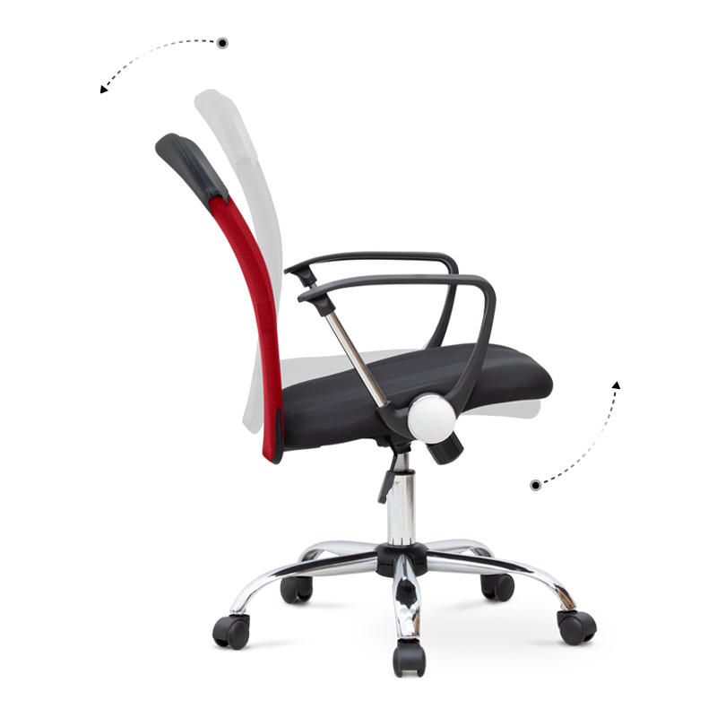 Franco Megapap office chair with Mesh fabric in red - black color 59x57x95/105cm.